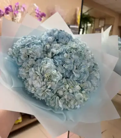 Букет из голубой гортензии